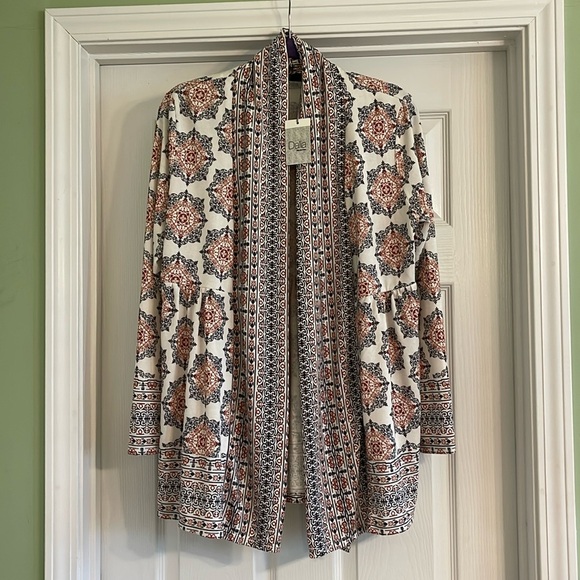 DALIA Long Open Front Cardigan -Size Large - Picture 1 of 6